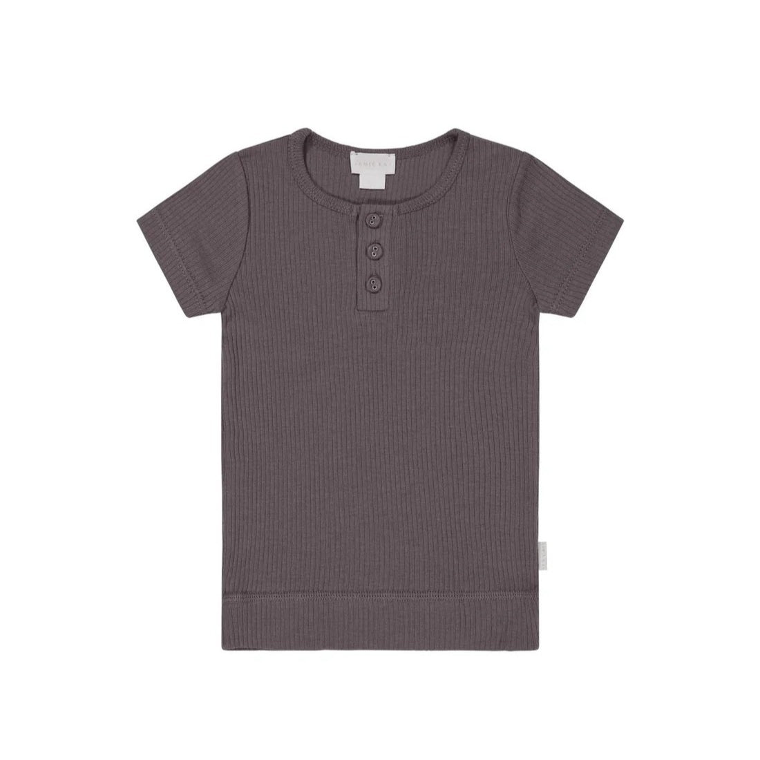 Organic Cotton Modal Henley Tee (Carob)