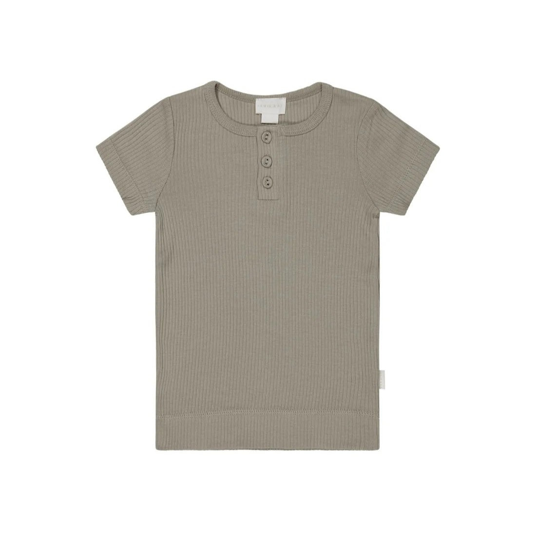 Organic Cotton Modal Henley Tee (Twig)