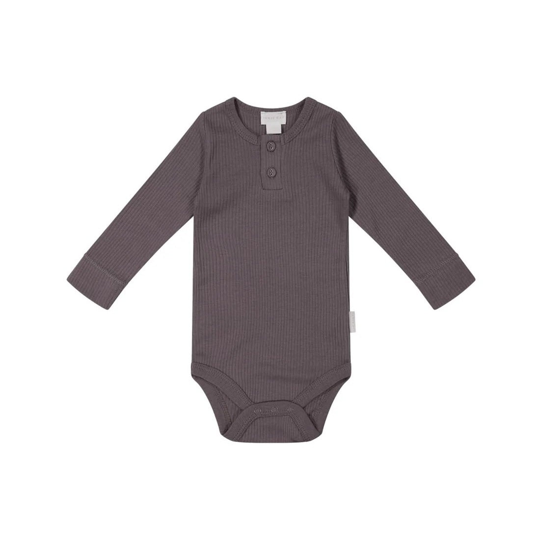 Organic Cotton Modal Long Sleeve Bodysuit (Carob)