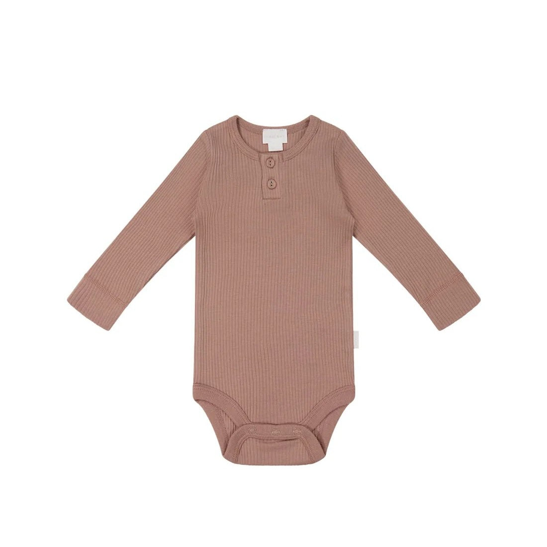 Organic Cotton Modal Long Sleeve Bodysuit (Powder)