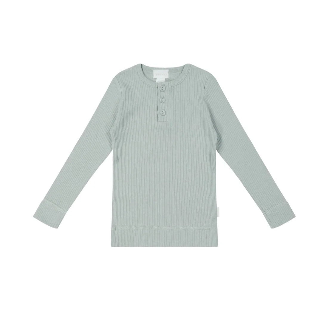 Organic Cotton Modal Long Sleeve Henley (Mineral)