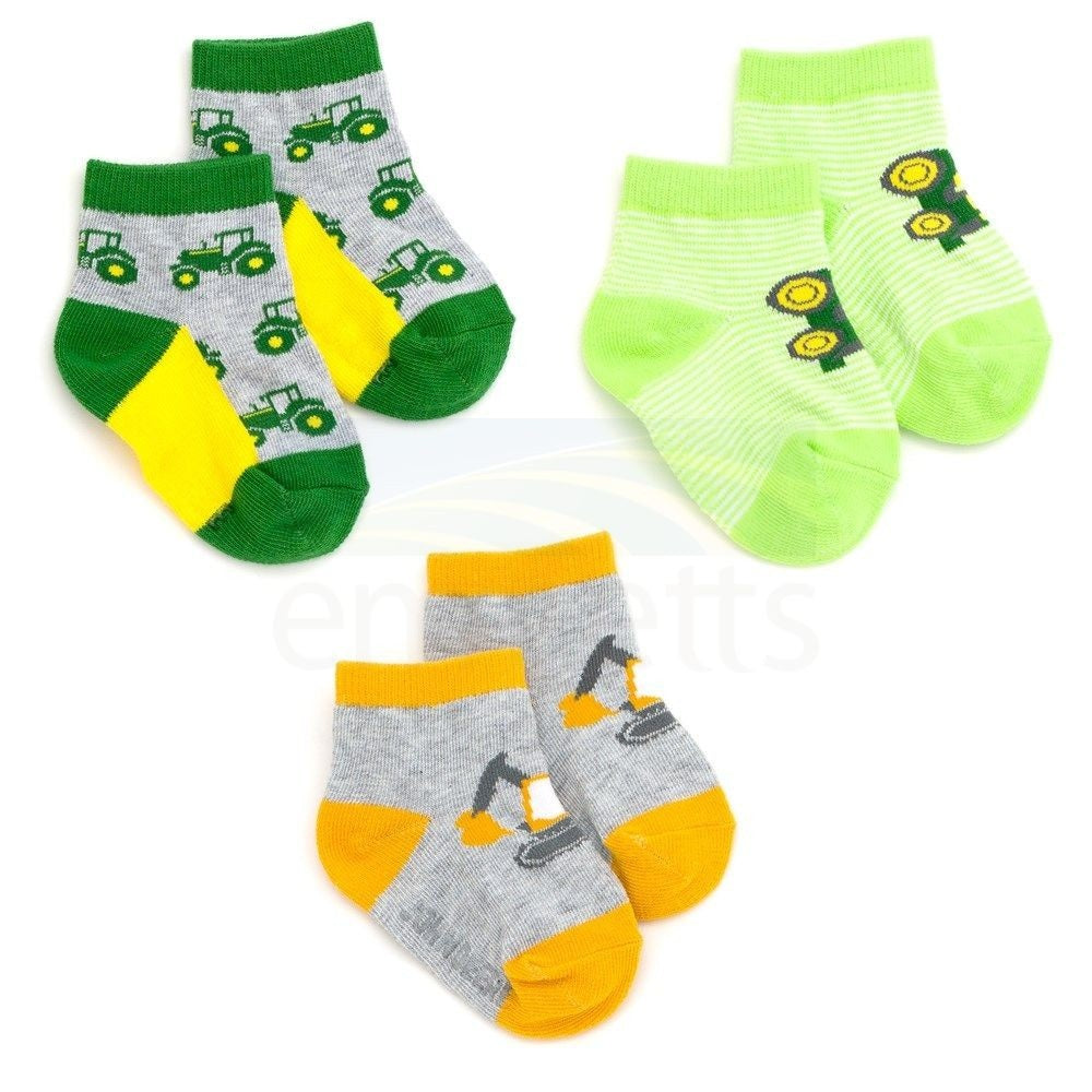 John Deere 3 Pack Shortie Socks