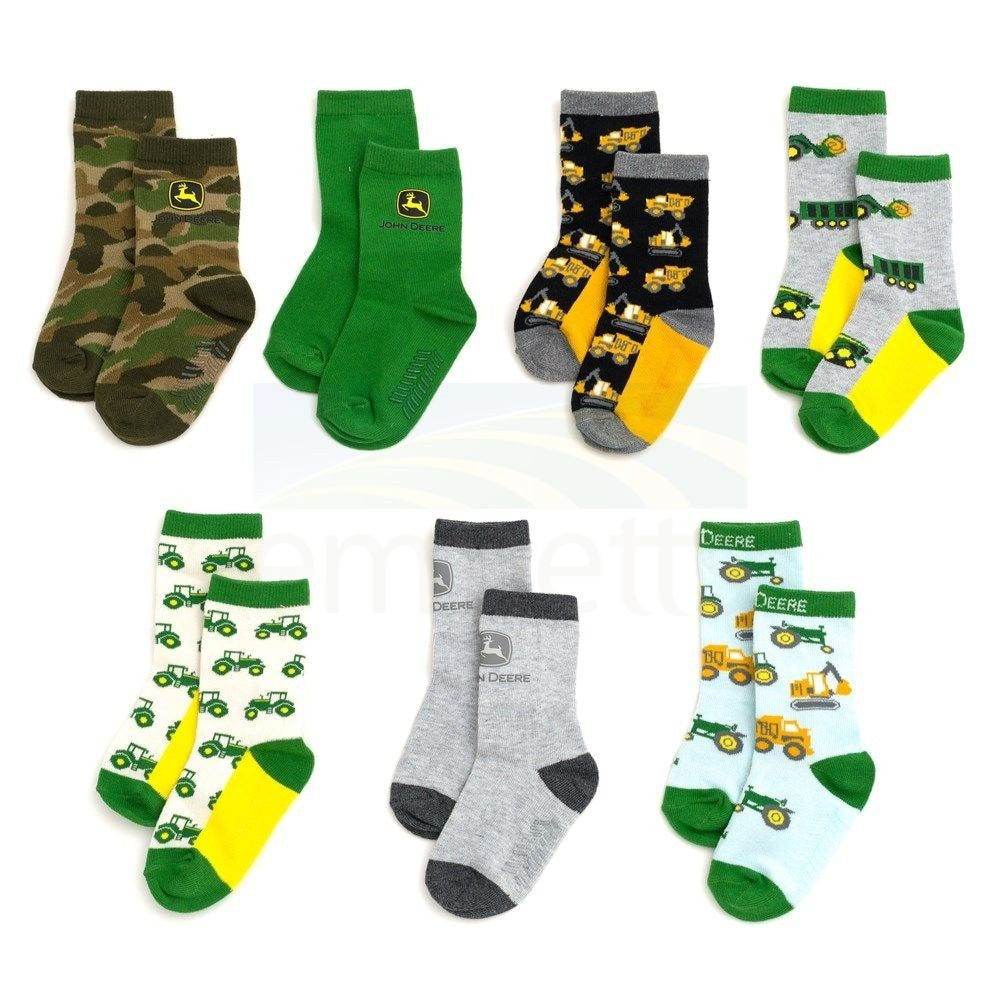 John Deere 7 Pack Crew Socks