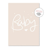 Baby Cream Script Greeting Card