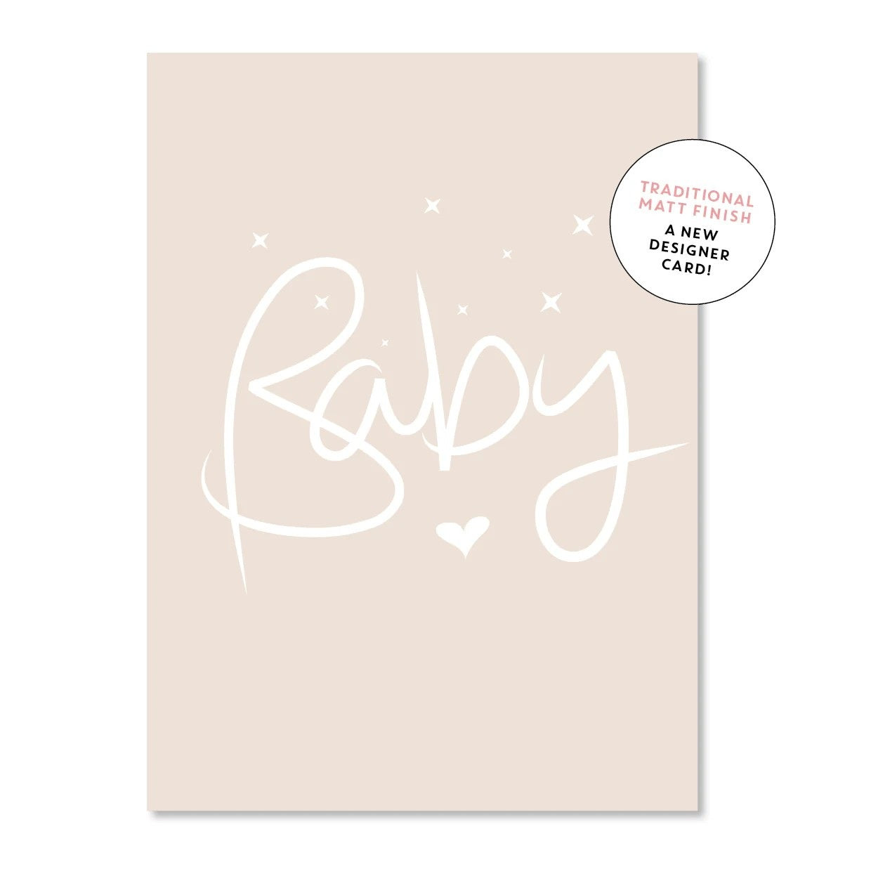 Baby Cream Script Greeting Card
