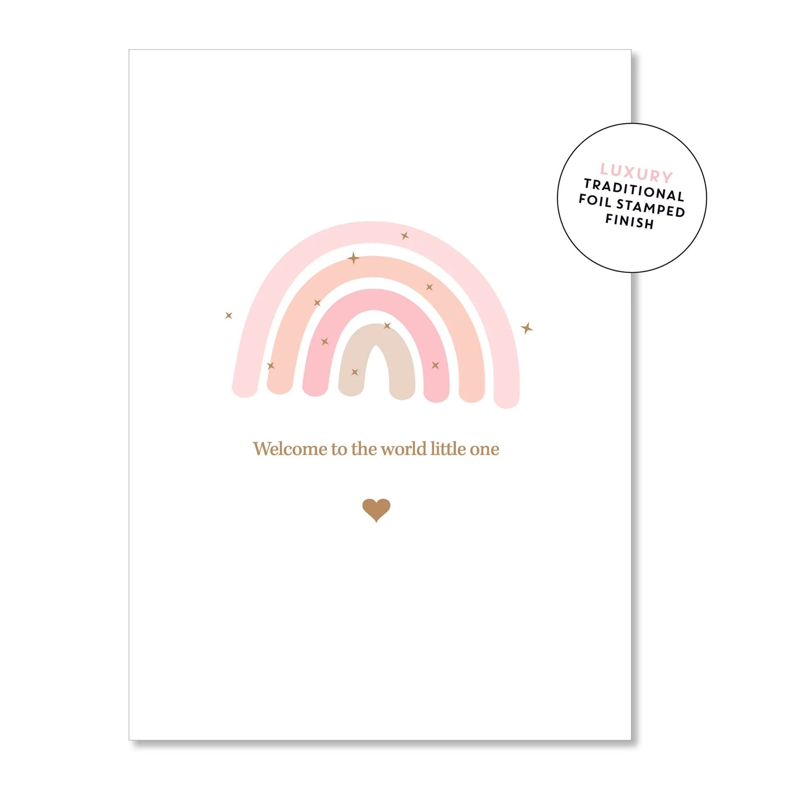Welcome To The World Rainbow Pink Greeting Card