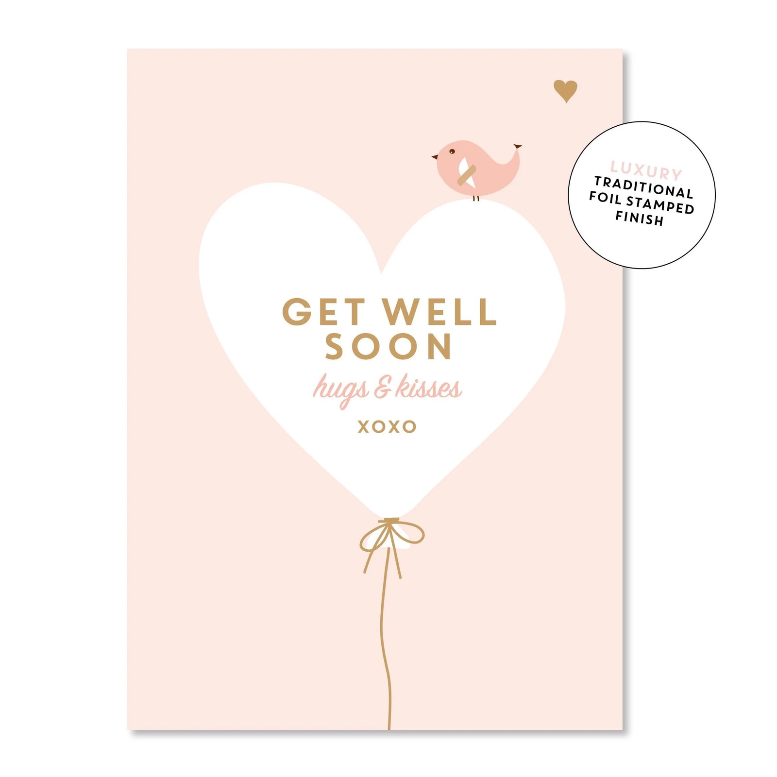 Get Well Soon Greeting Card (Peach)