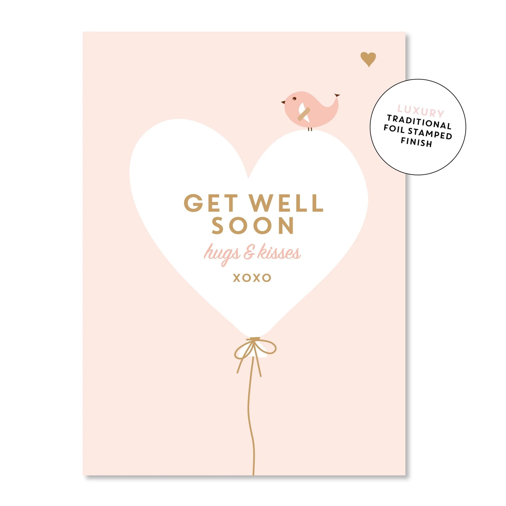 Get Well Soon Greeting Card (Peach)
