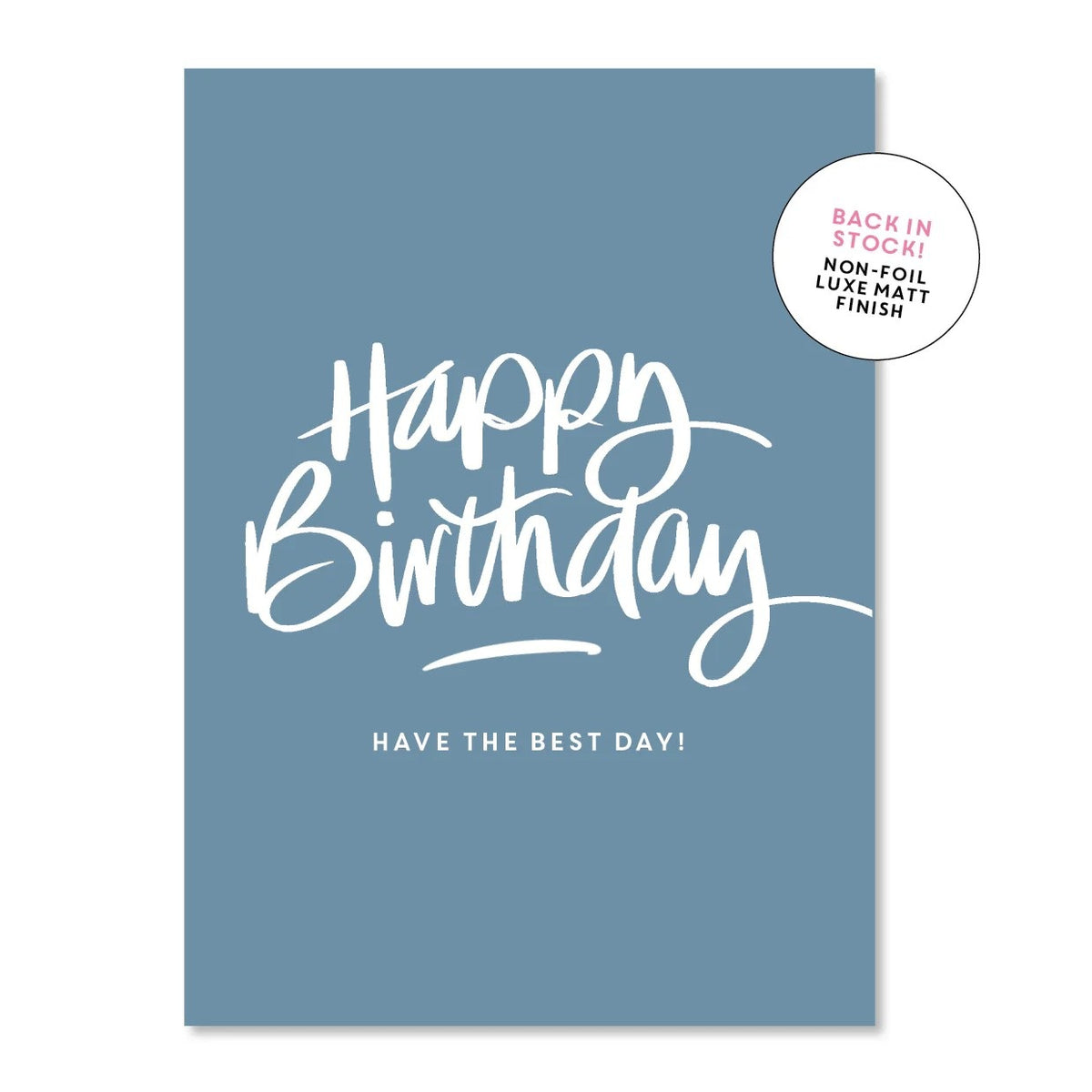 HB Blue Script Greeting Card