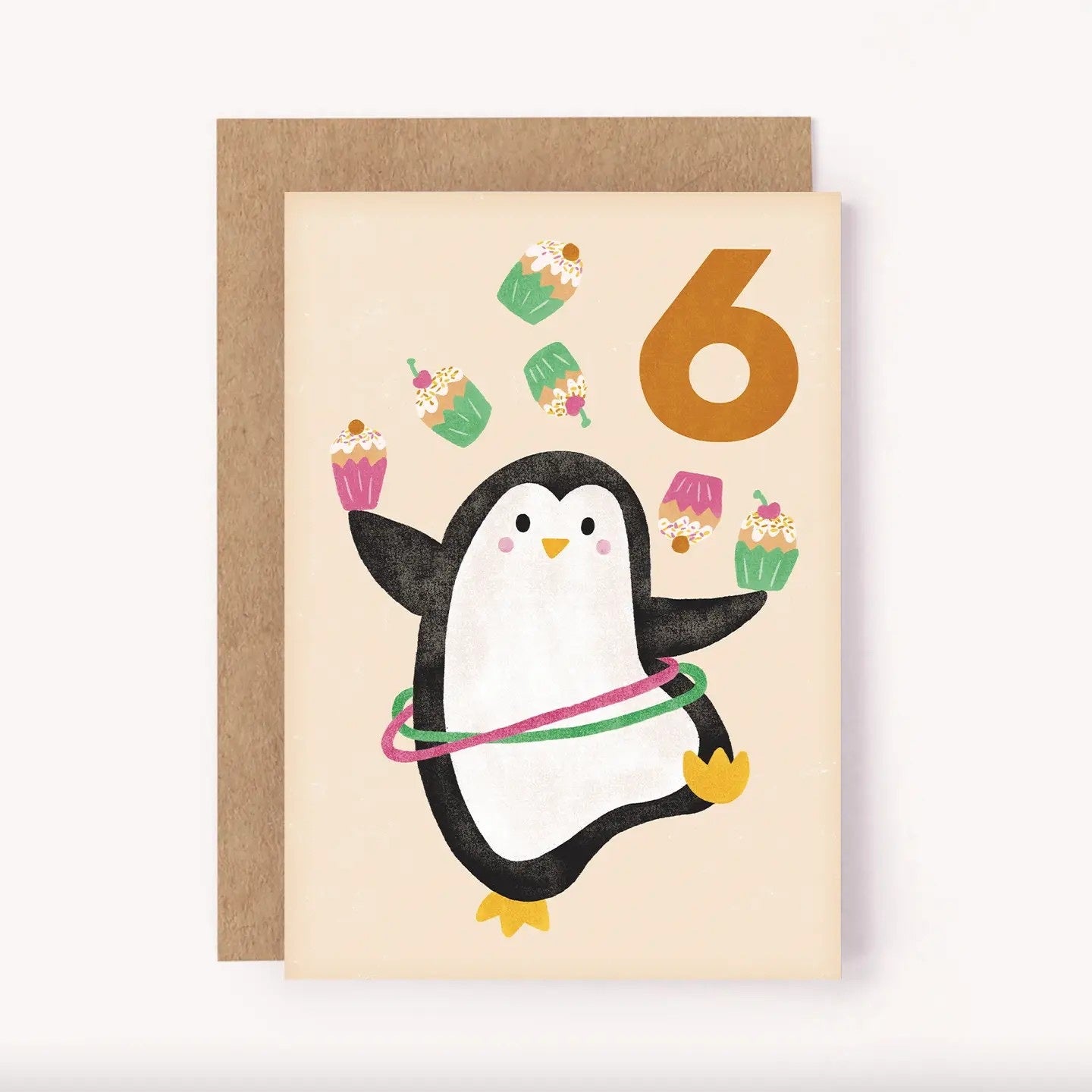 Age 6 Penguin Birthday Card