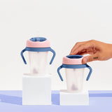 Weighted Straw Sippy Cup Two Pack (Pink/Navy)