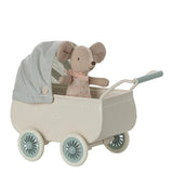 Pram With Baby Mouse - Mint