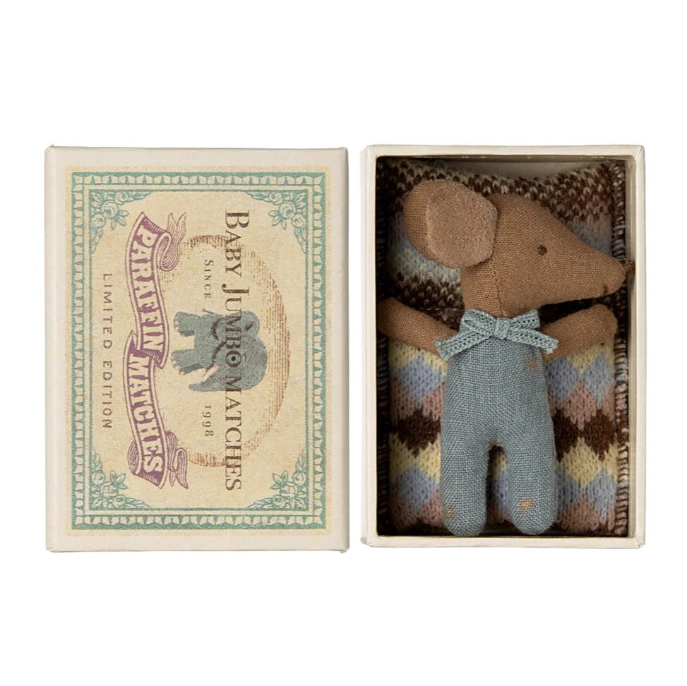 Sleepy Wakey Baby Mouse In Box - Blue