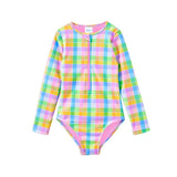 Carnival Check LS Swimsuit