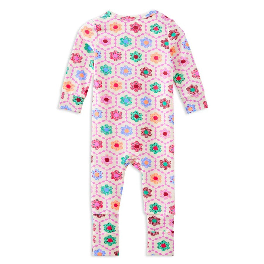 Honeycomb Bloom Zip Romper