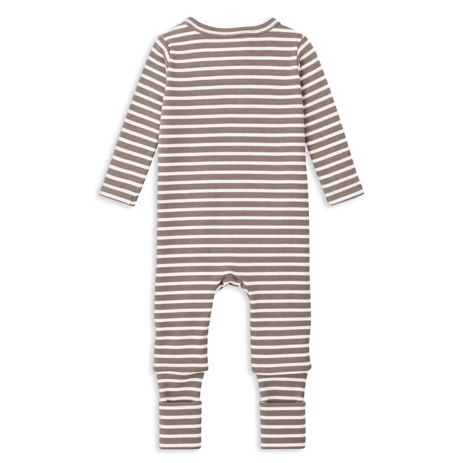 Latte Stripe Zip Romper