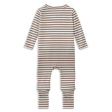 Latte Stripe Zip Romper