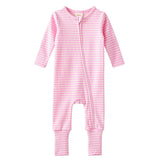 Tickled Pink Stripe Zip Romper