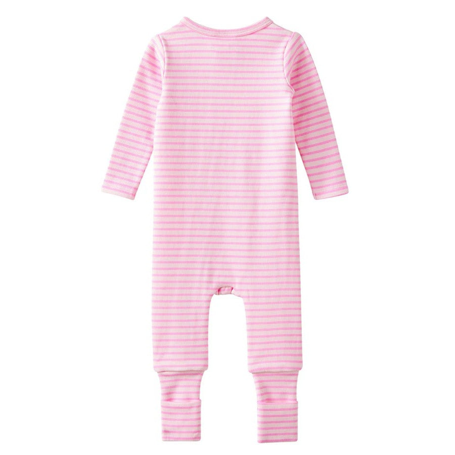Tickled Pink Stripe Zip Romper