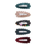 Berry Scallop Mini Clips - Dark