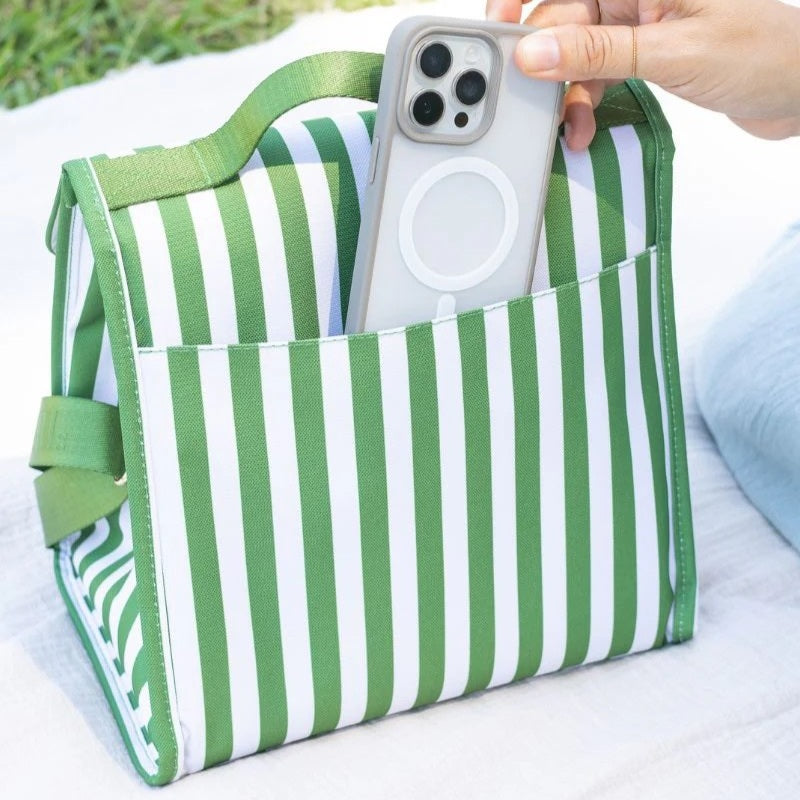Insulated Lunch Carrier (Pickle Stripe)