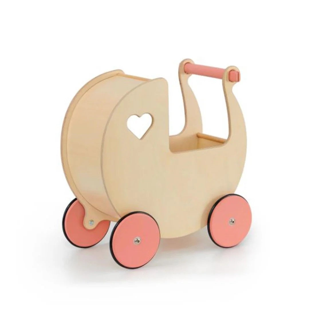 Classic Dolls Pram (Natural & Pink)