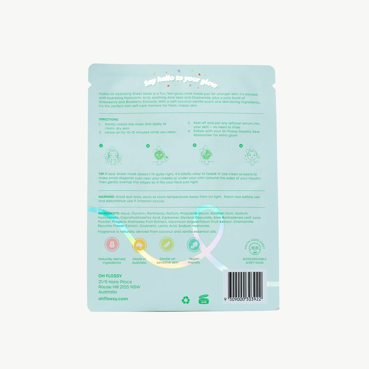 Oh Flossy Hydra Hit Hydrating Coconut Mask