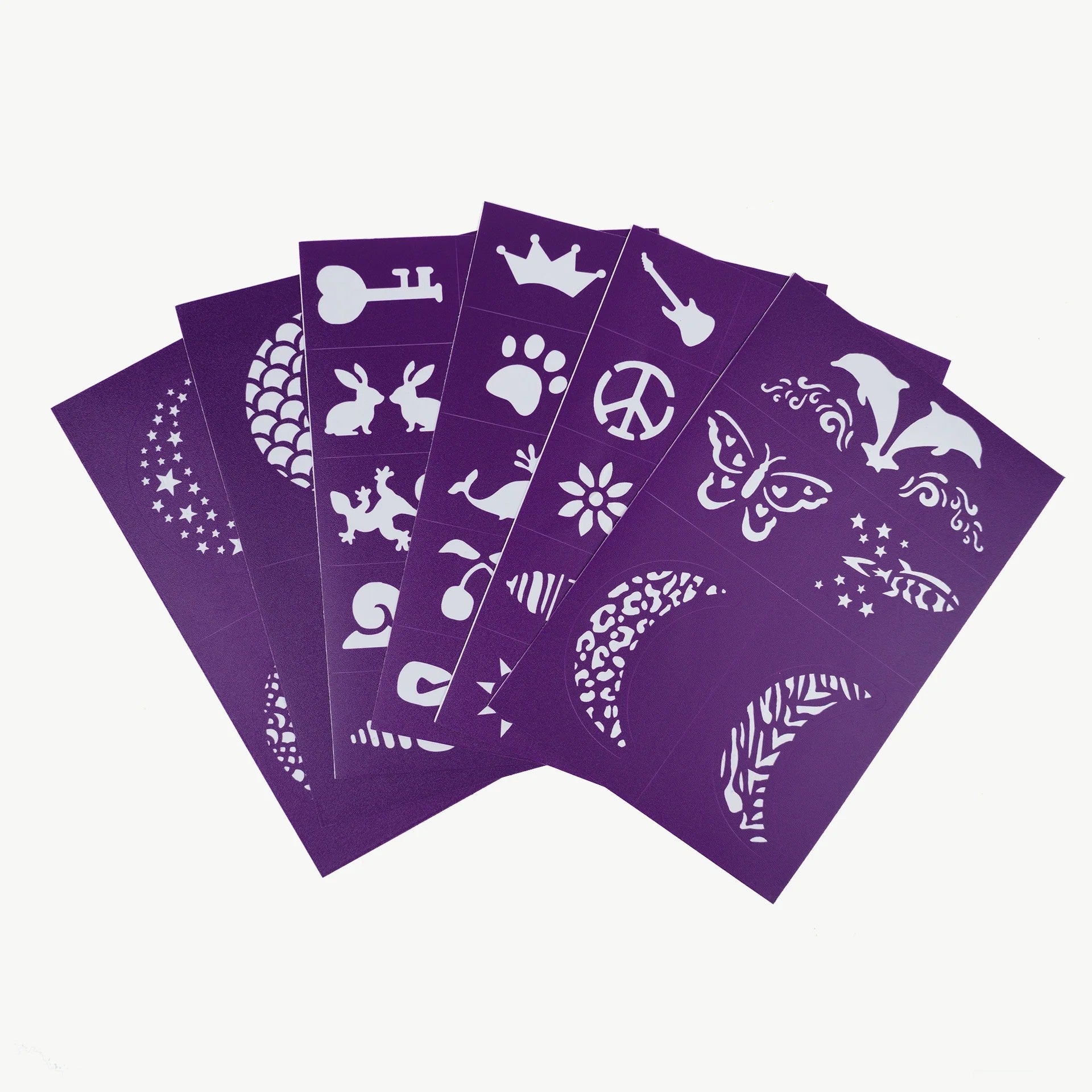Oh Flossy Reusable Adhesive Face Panit & Make up Stencil - Purple