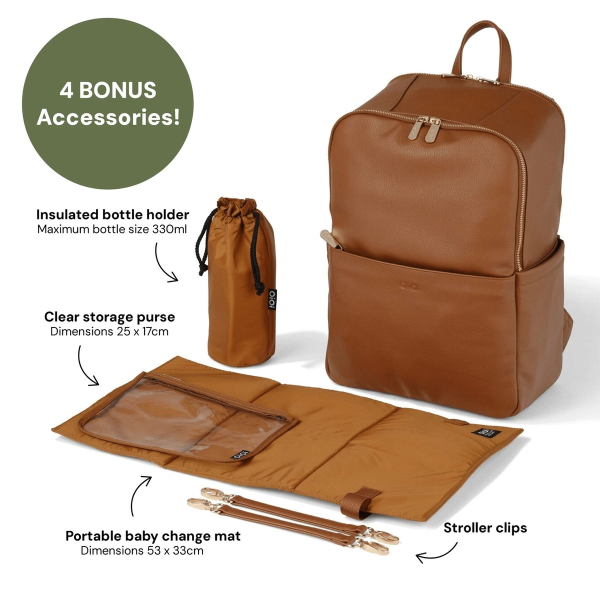 Multitasker Nappy Backpack (Chestnut Brown Vegan)
