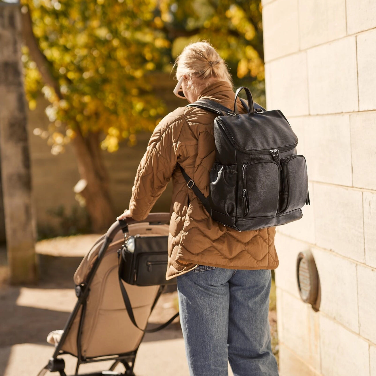 Signature Nappy Backpack (Black Dimple)