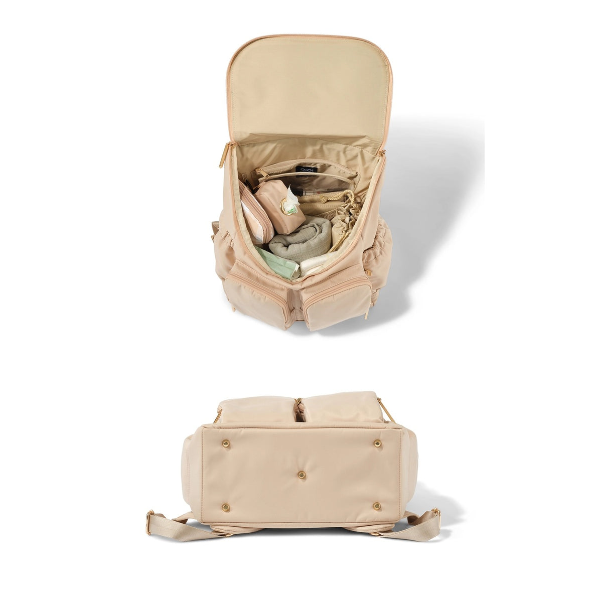 Signature Nappy Backpack (Beige Nylon)