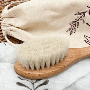 Wooden Baby Hairbrush And Comb Set - Nutural Foliage