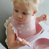 Silicone Catch Bib - Floral Rose