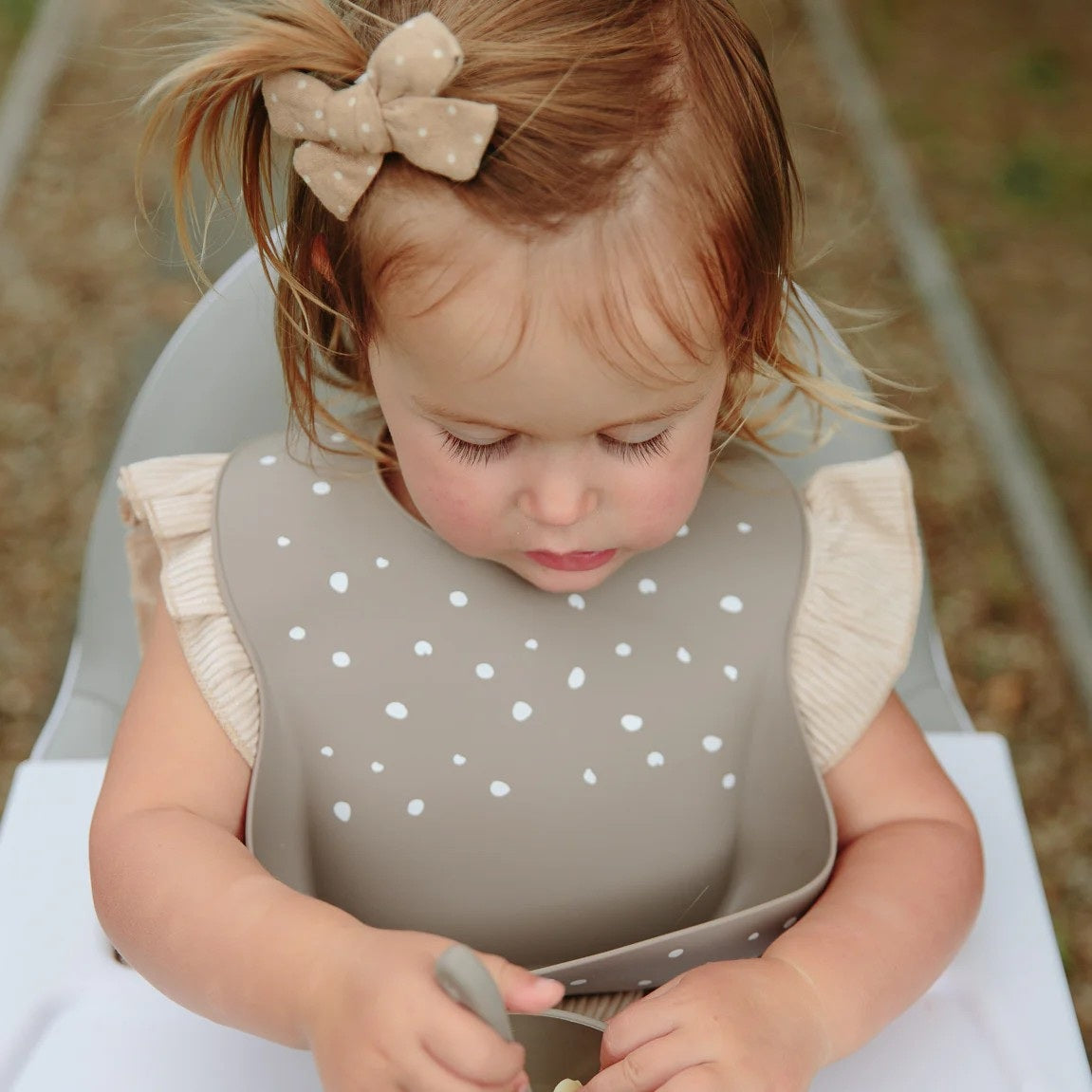 Silicone Catch Bib - Stone Pebble