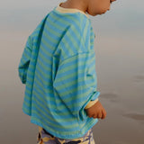 Stripe Long Sleeve Tee Pacific