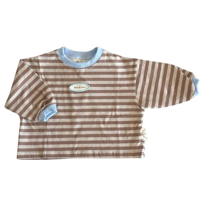 Stripe Long Sleeve Tee Stone