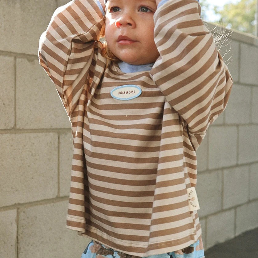 Stripe Long Sleeve Tee Stone