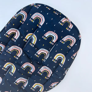 Pram Liner (Navy Rainbows)