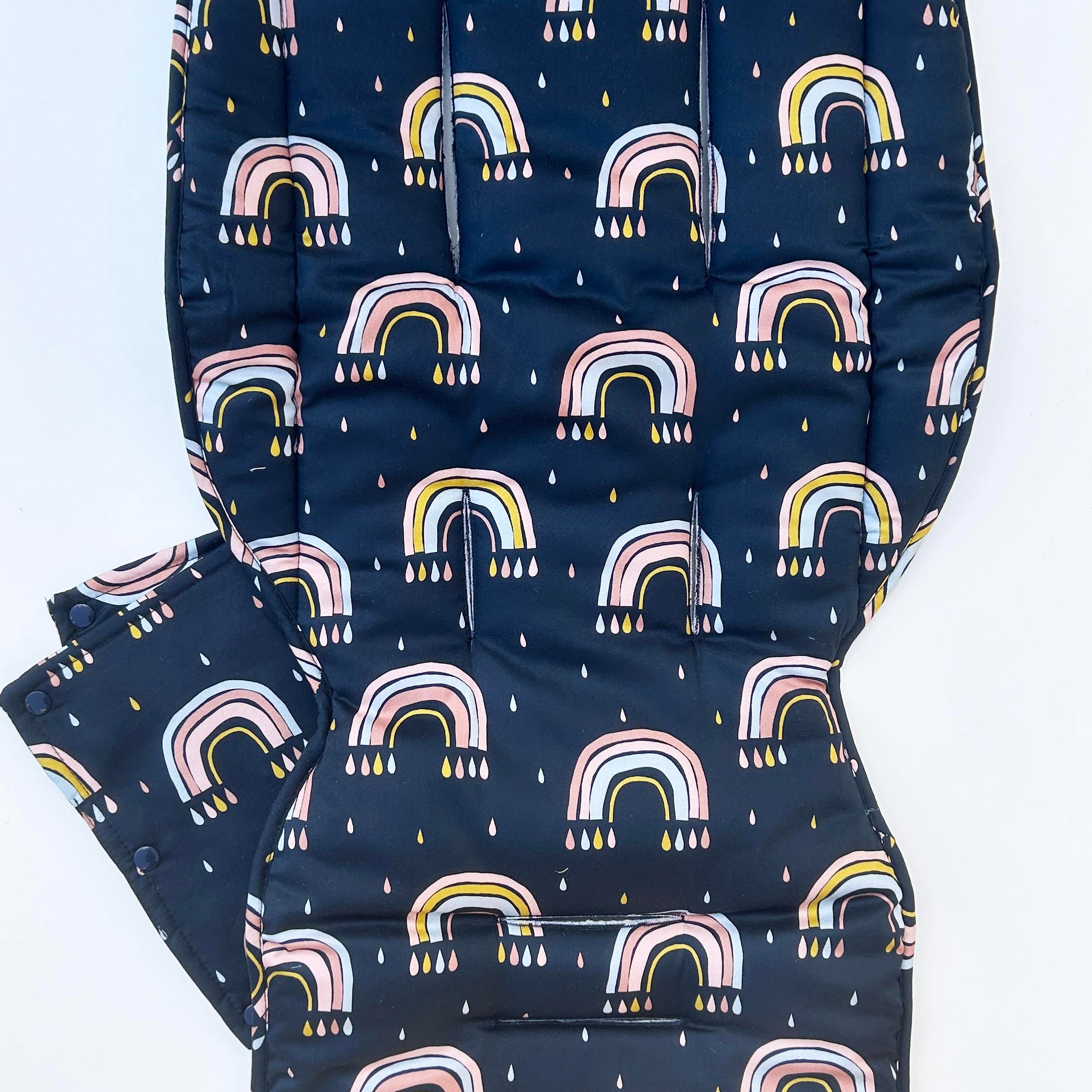 Pram Liner (Navy Rainbows)