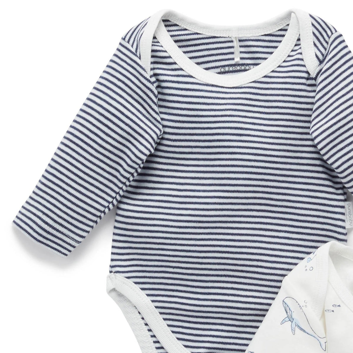 Vanilla Nautical Easy Neck Long Sleeve Bodysuit 2 Pack