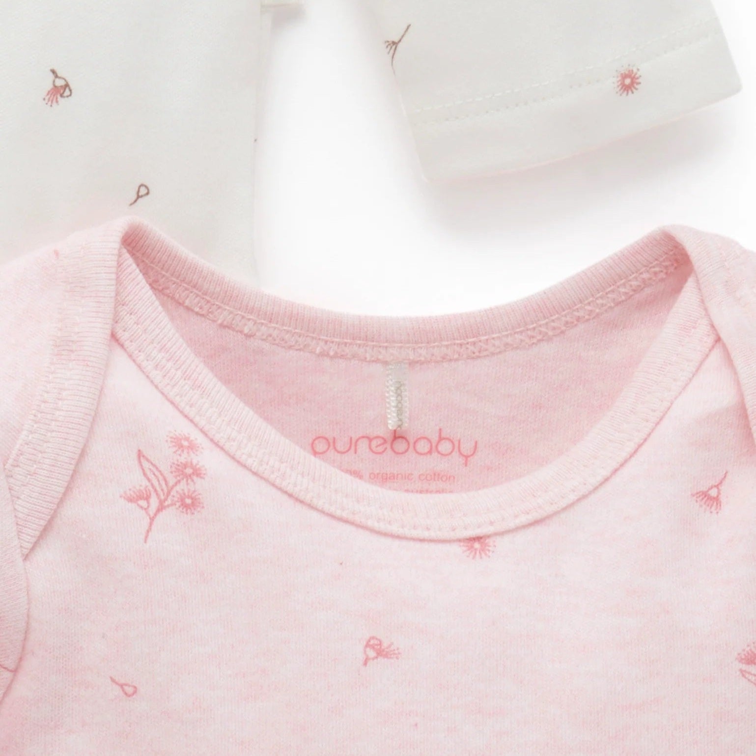 Pink Blossom Easy Neck Long Sleeve Bodysuit 2 Pack