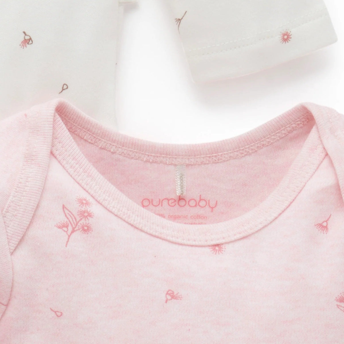 Pink Blossom Easy Neck Long Sleeve Bodysuit 2 Pack