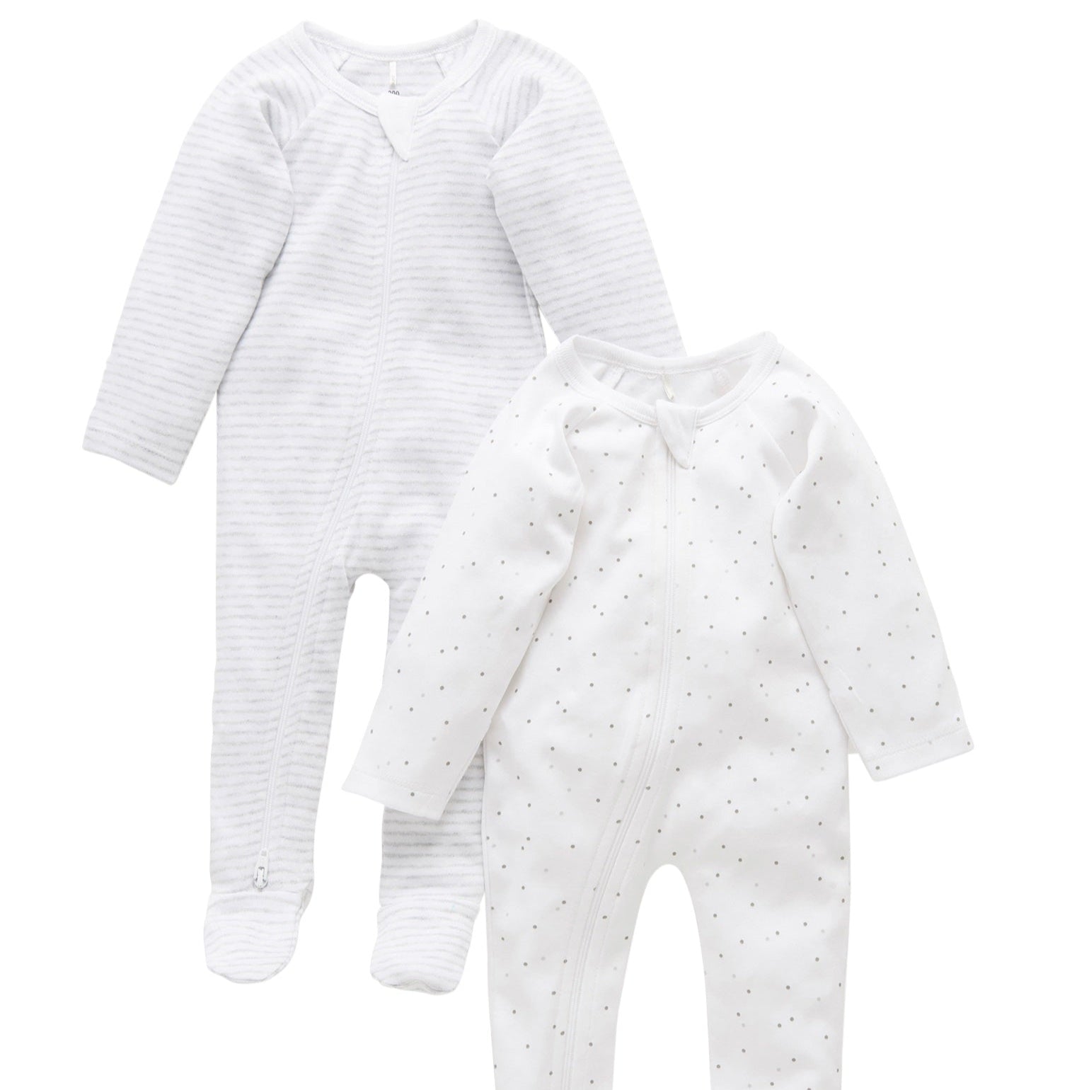 Grey Melange Zip Growsuit 2 Pack