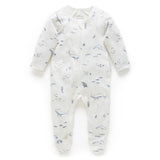 Vanilla Nautical Zip Growsuit