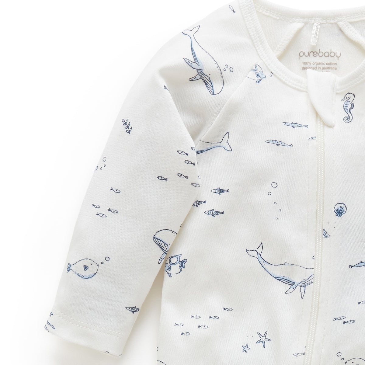 Vanilla Nautical Zip Growsuit