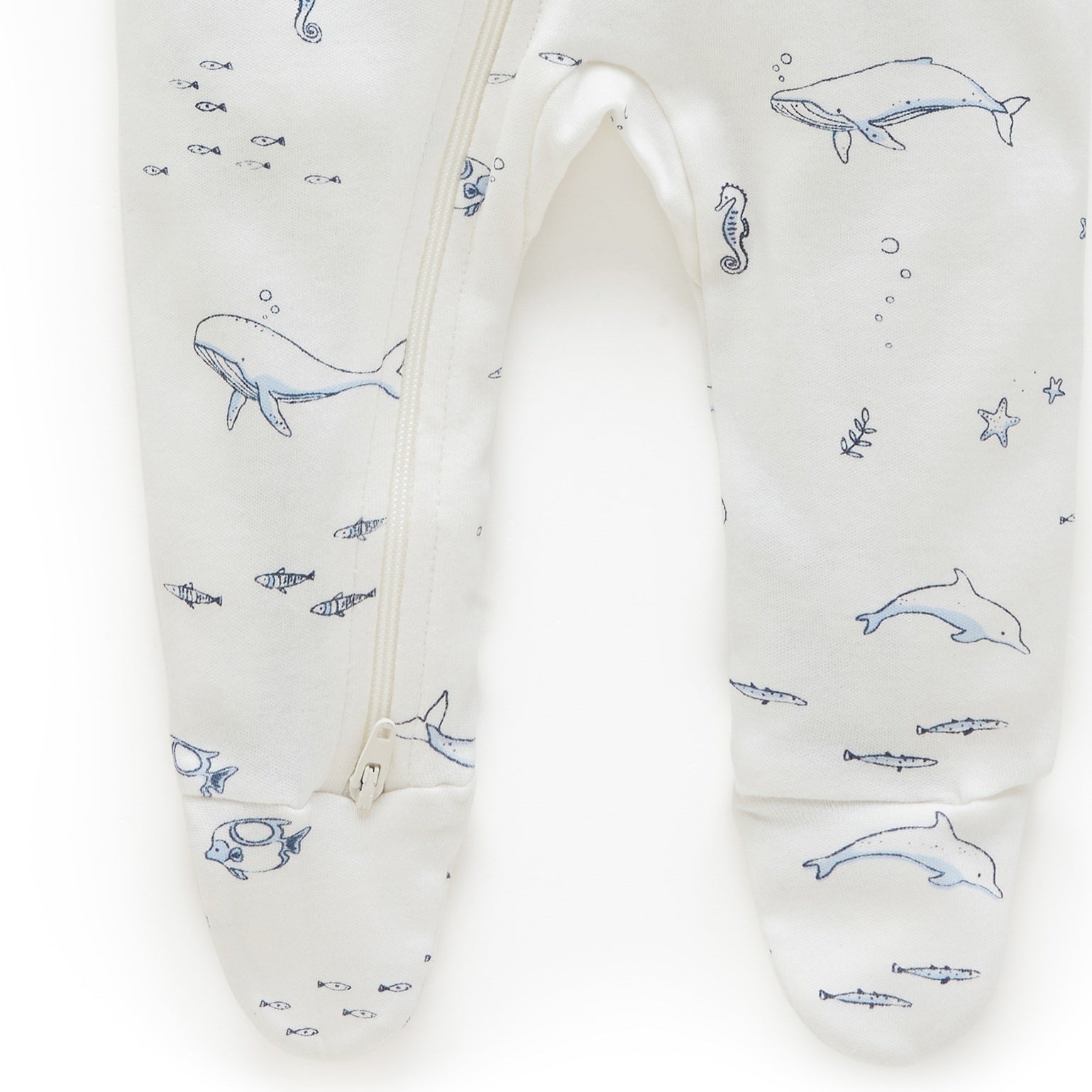 Vanilla Nautical Zip Growsuit