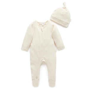 Wheat Pointelle Growsuit & Hat Pack