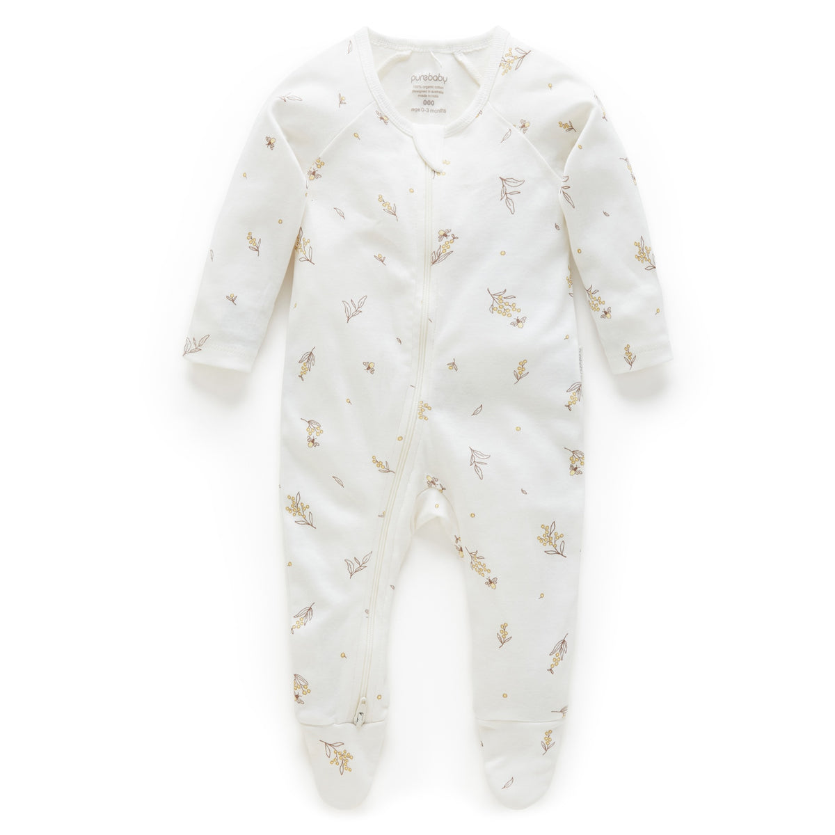 Vanilla Wattle Bee Zip Growsuit