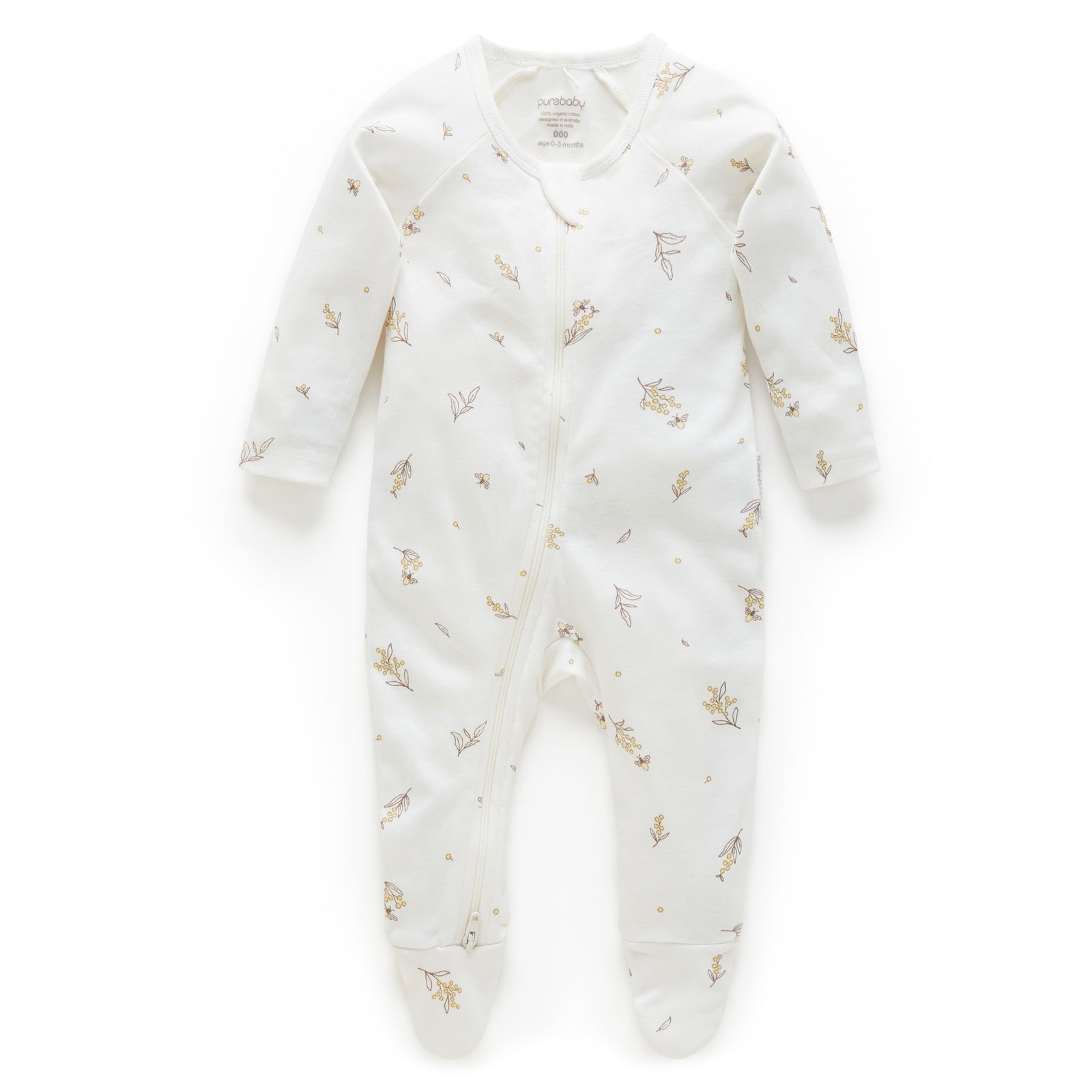 Vanilla Wattle Bee Zip Growsuit