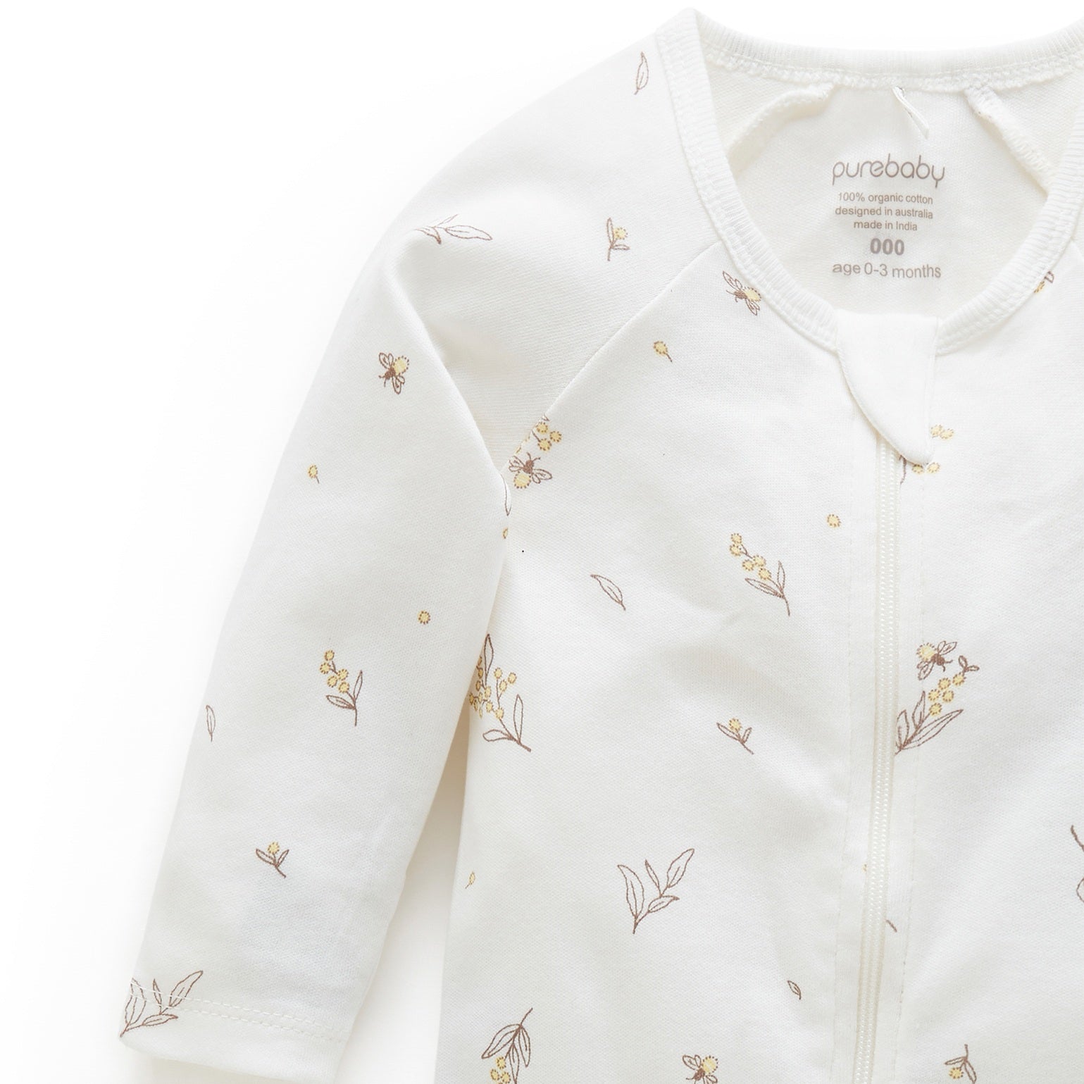 Vanilla Wattle Bee Zip Growsuit